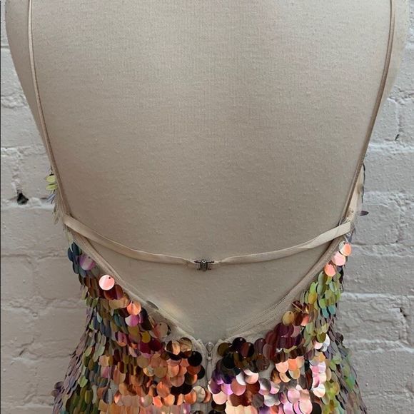 BHLDN Green and Gold Sequin Strapless Sheath Dress - Picture 2 of 10